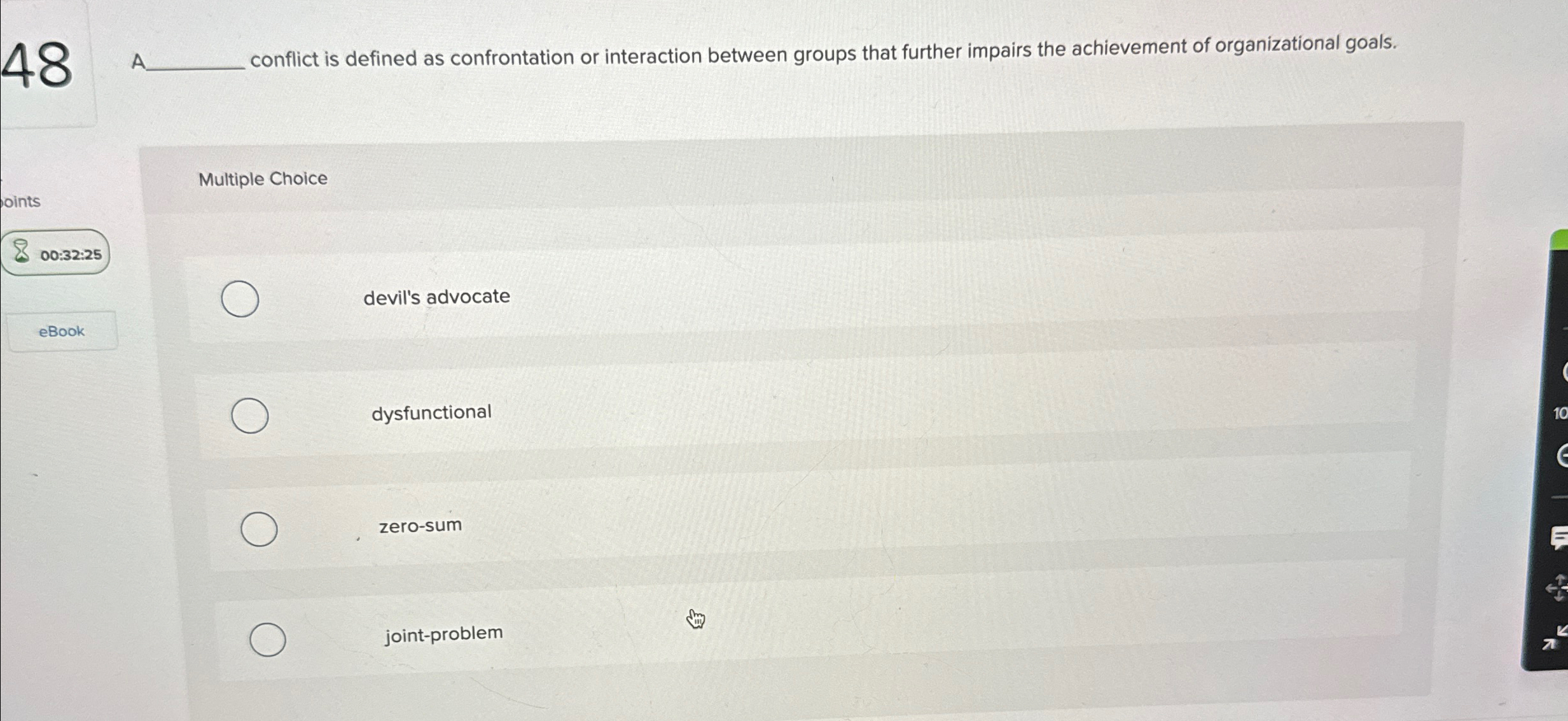  48 A conflict is defined as confrontation or interaction between groups