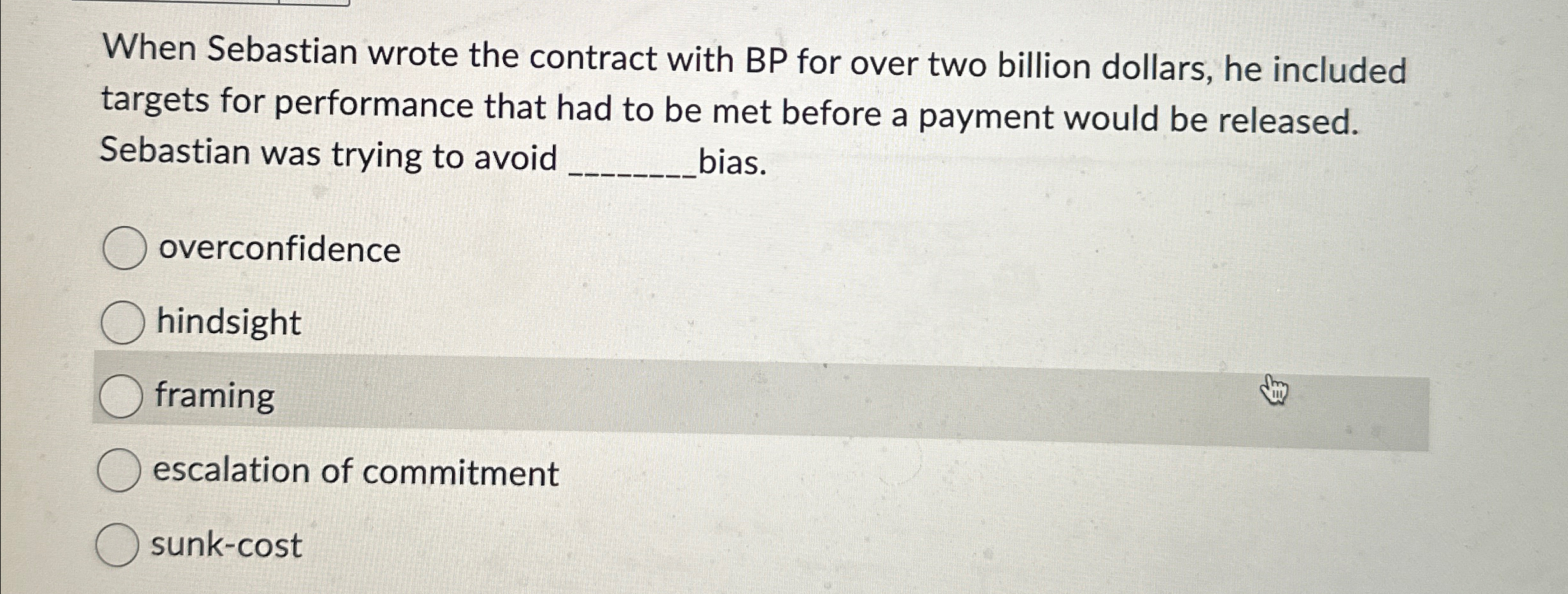  When Sebastian wrote the contract with BP for over two billion