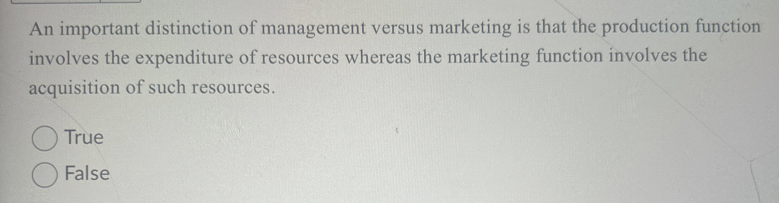  The manager is a reflective, systematic planner. True False An important
