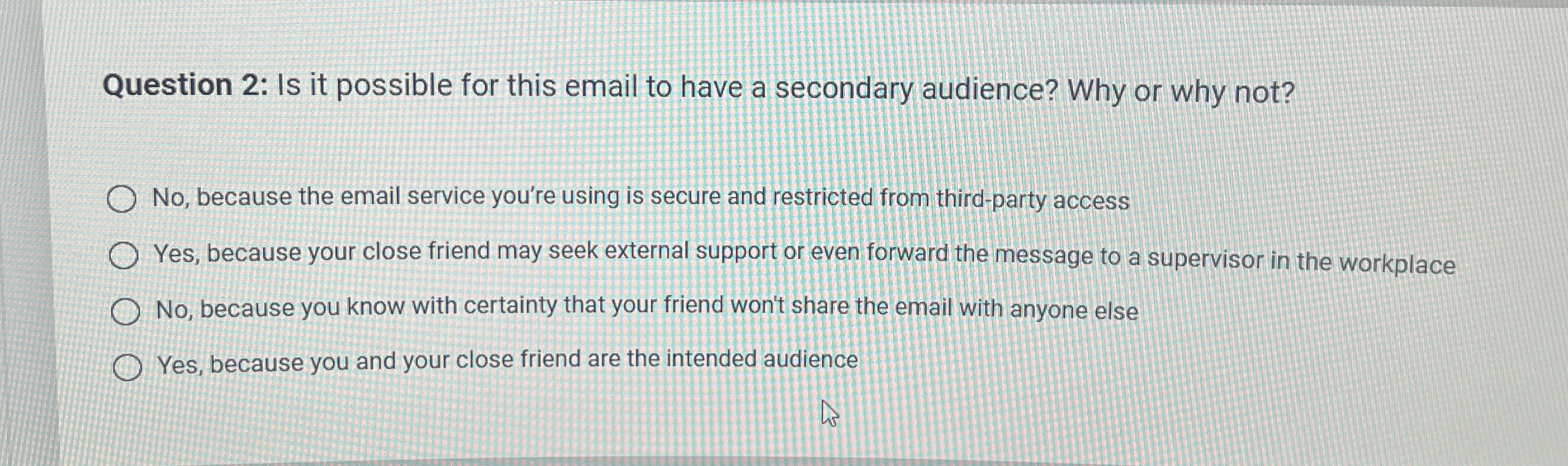 Question 2: Is it possible for this email to have a