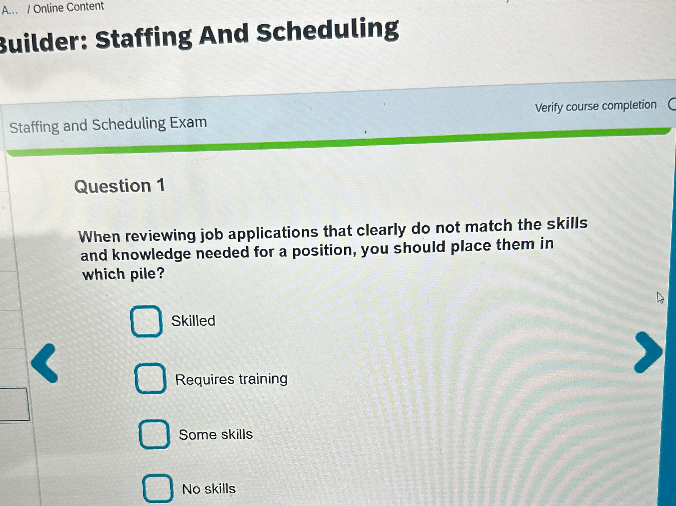  A... I Online Content 3uilder: Staffing And Scheduling Staffing and Scheduling
