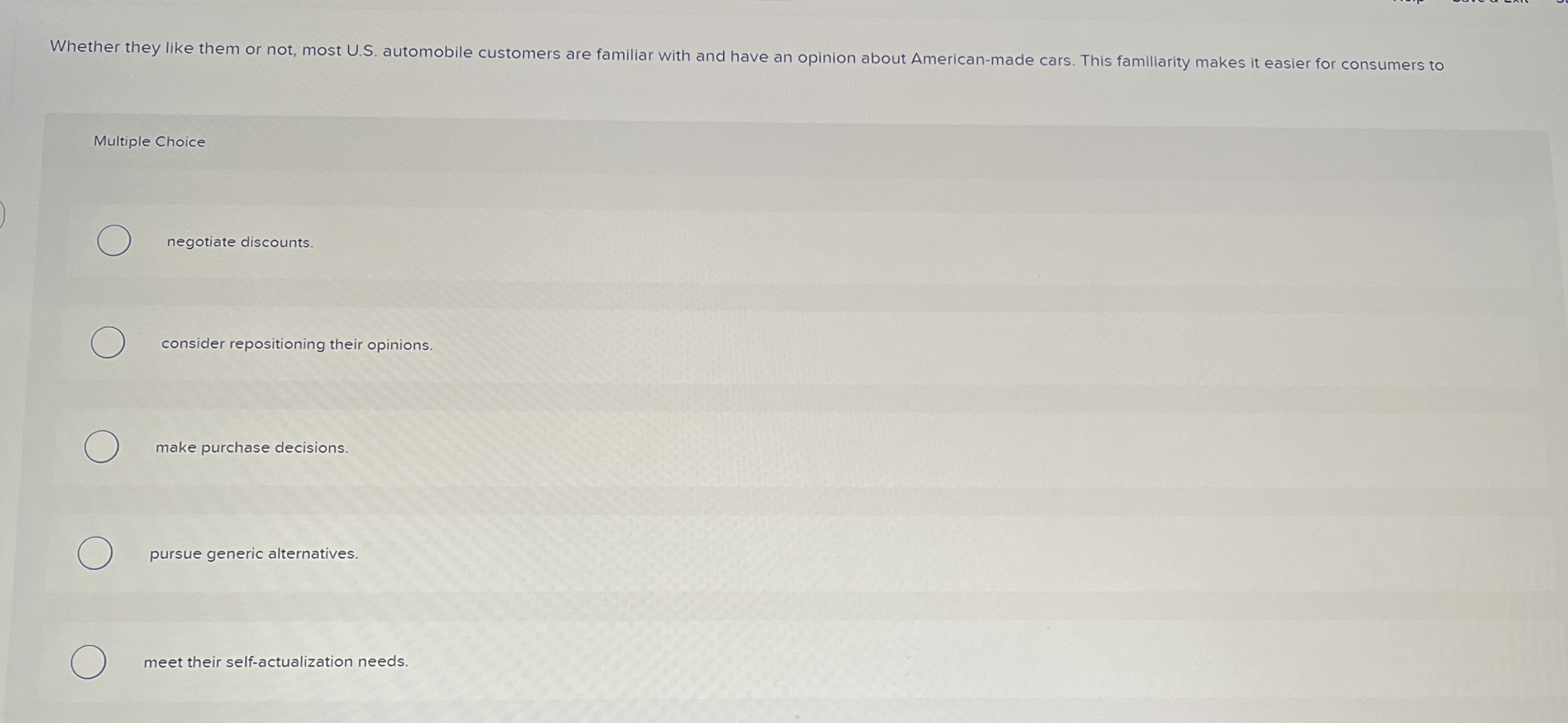  Whether they like them or not, most U.S. automobile customers are