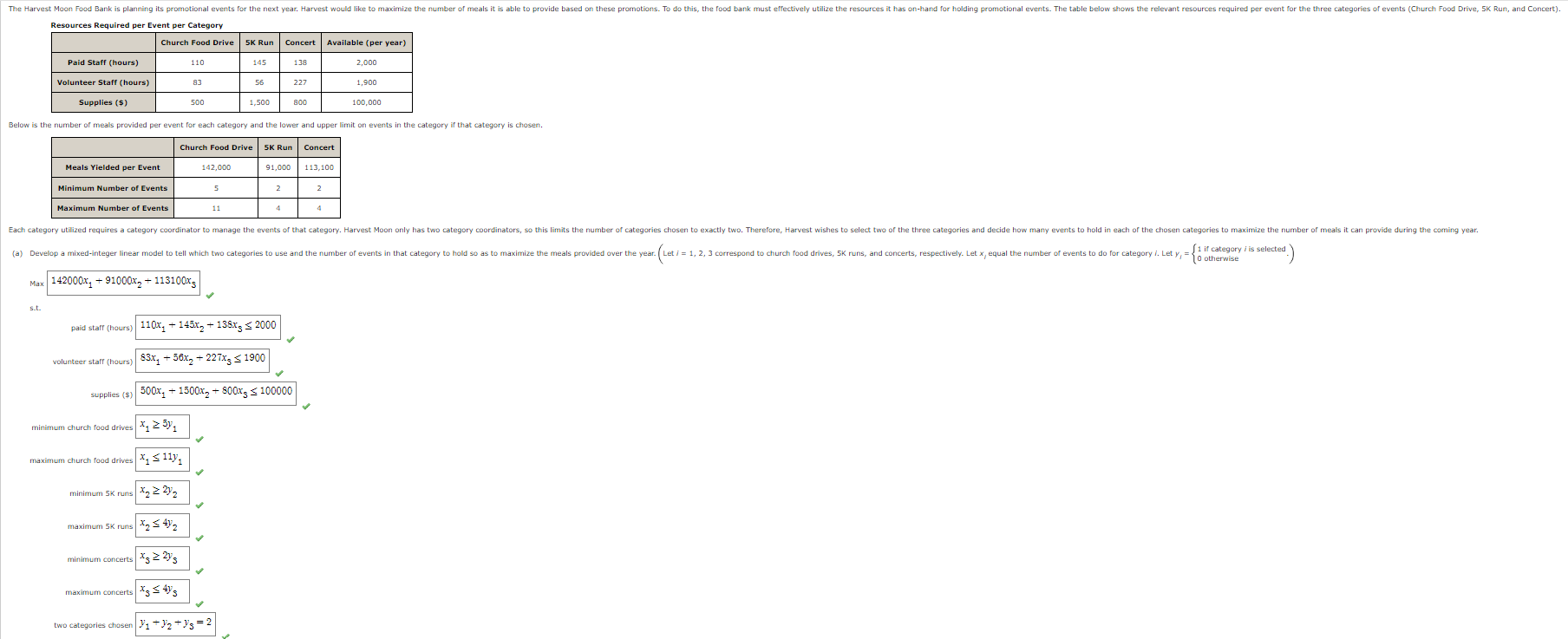  xi0 for i=1,2,3 yf=0,1 for i=1,2,3 How many total meals will