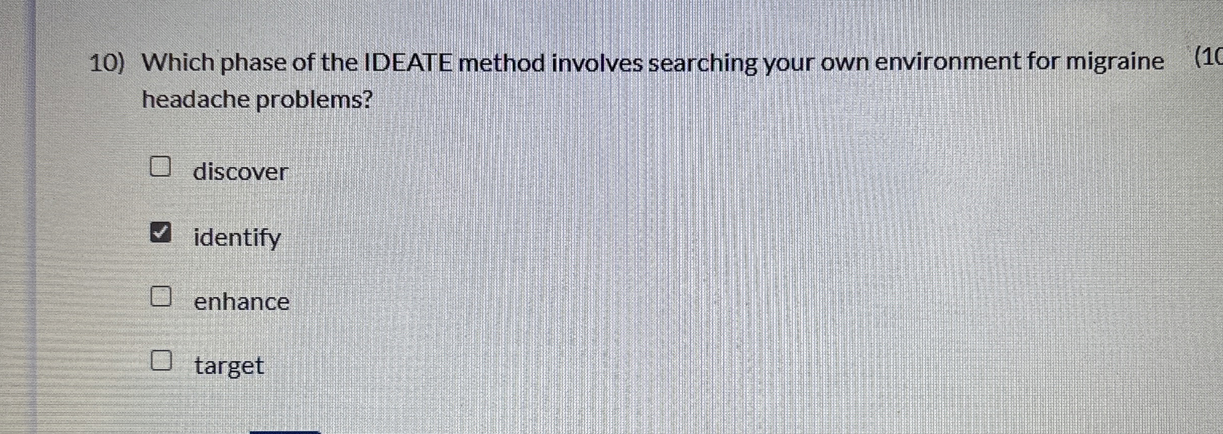  Which phase of the IDEATE method involves searching your own environment
