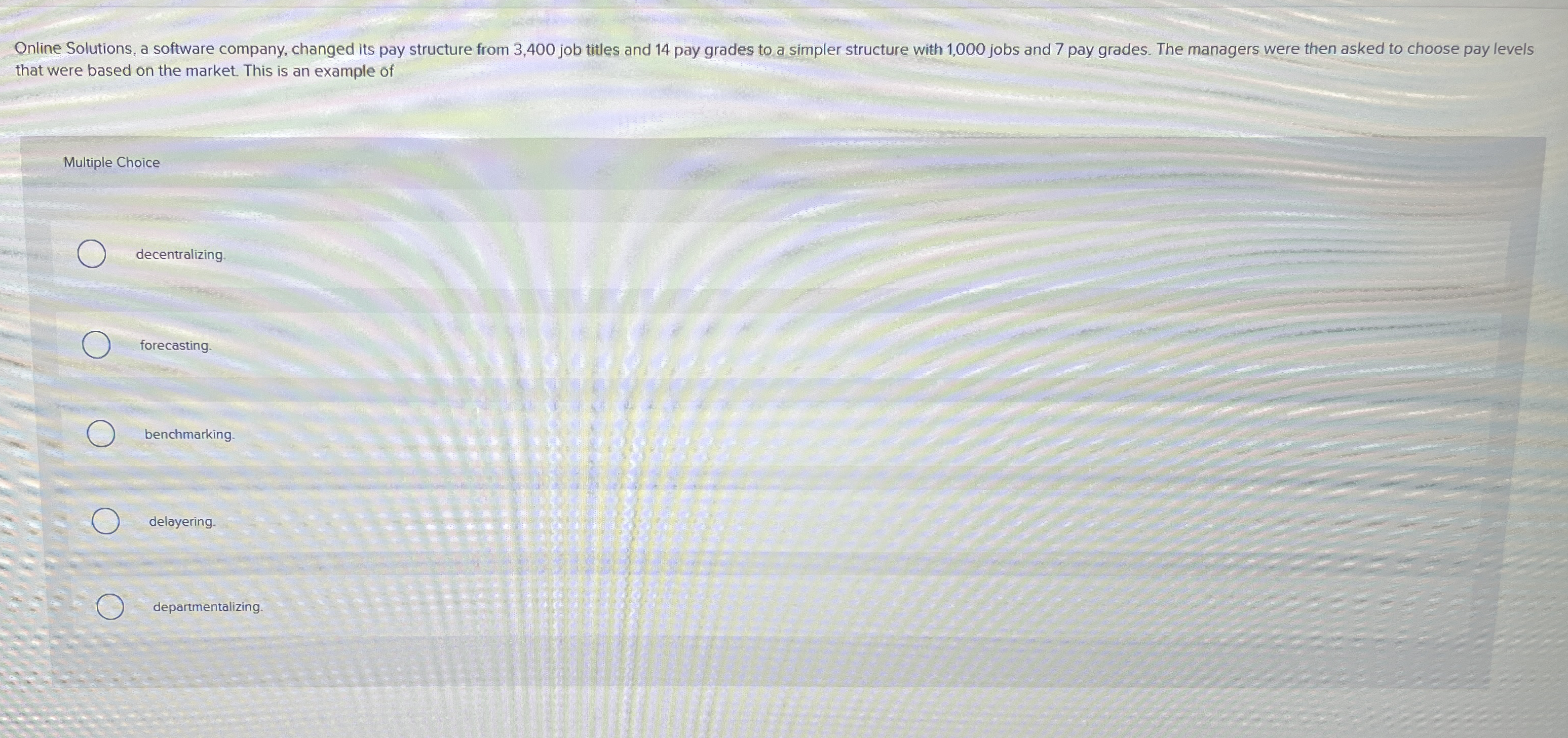  Online Solutions, a software company, changed its pay structure from 3,400