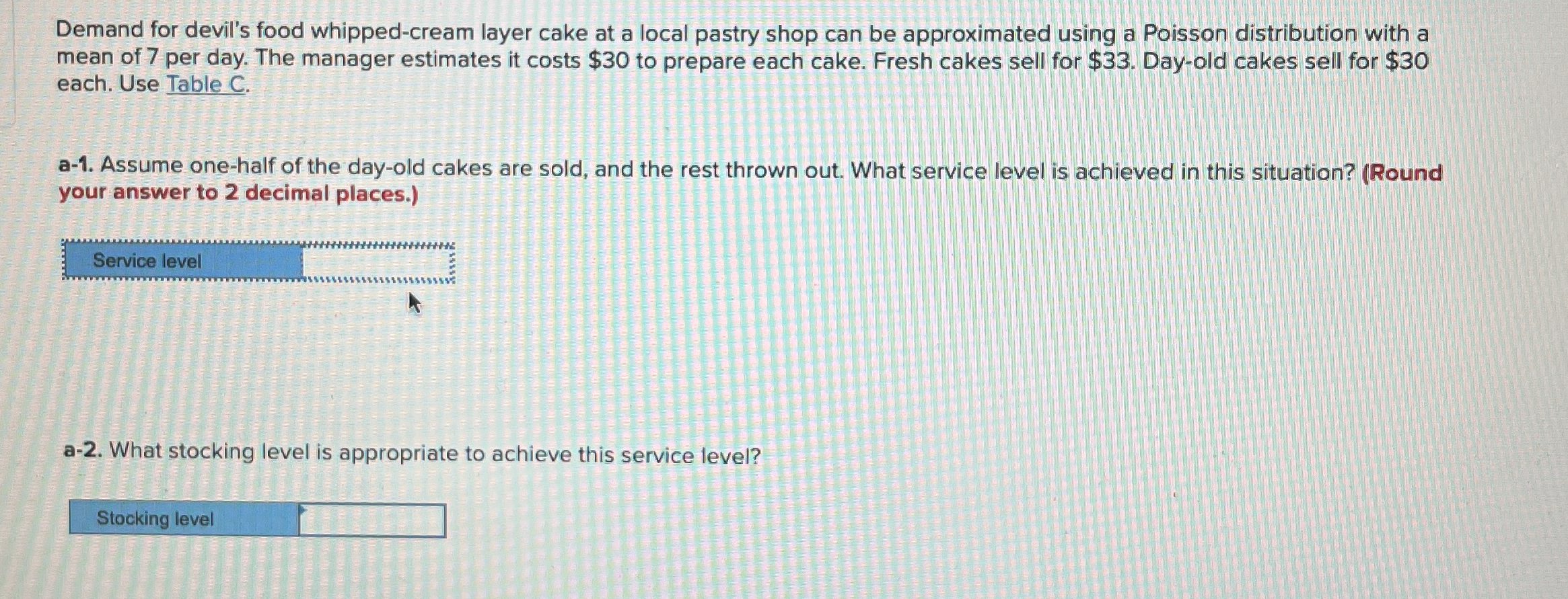  Demand for devil's food whipped-cream layer cake at a local pastry