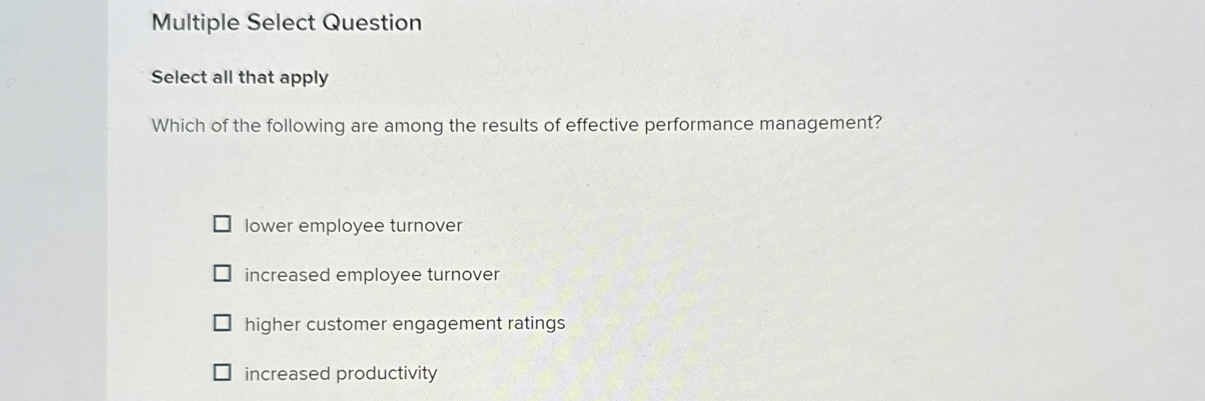 Multiple Select Question Select all that apply Which of the following