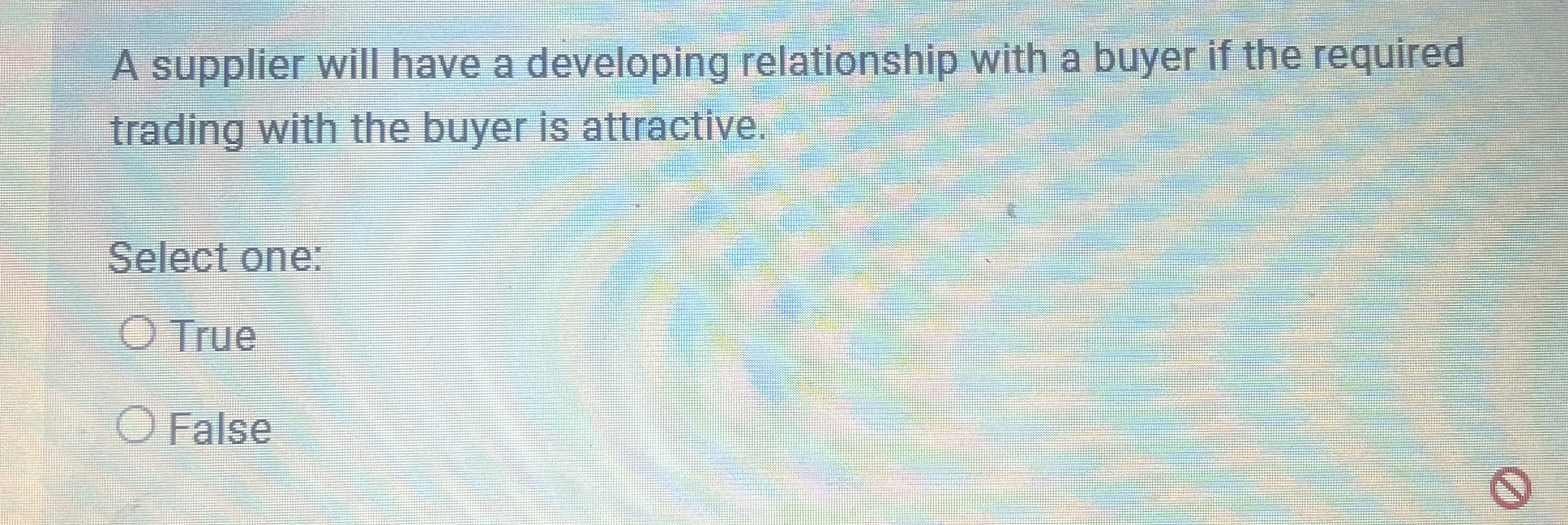  A supplier will have a developing relationship with a buyer if