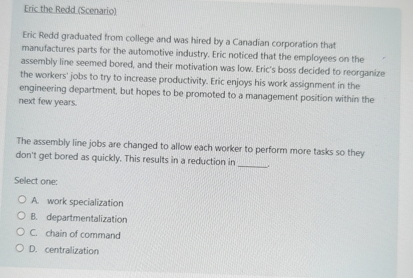  Eric the Redd (Scenario) Eric Redd graduated from college and was