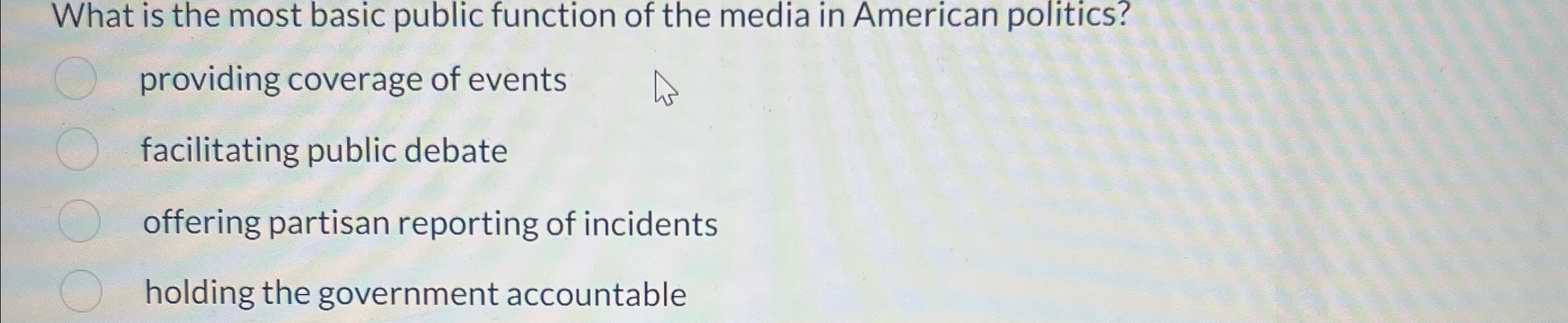  What is the most basic public function of the media in