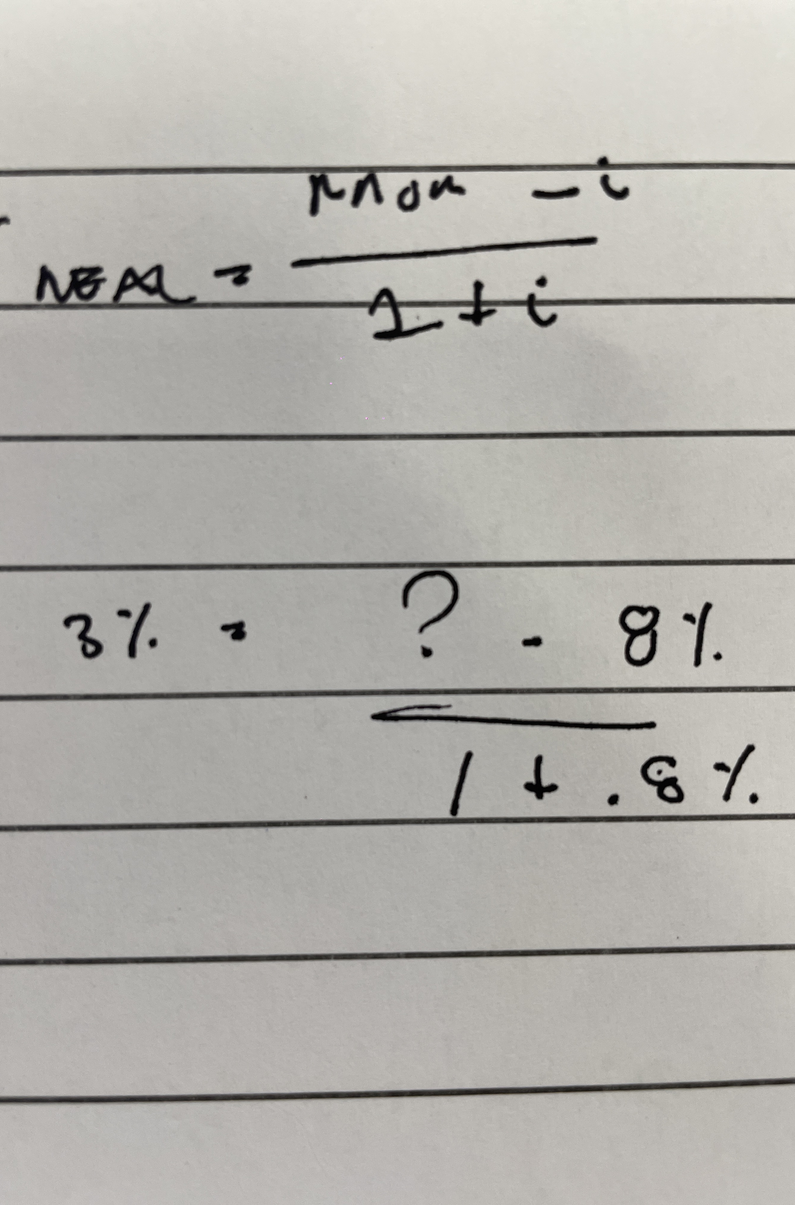  NBA =mnON-i1+i3%=?-8%1+.8% NBA =mnON-i1+i3%=?-8%1+.8% 