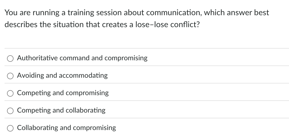  You are running a training session about communication, which answer best