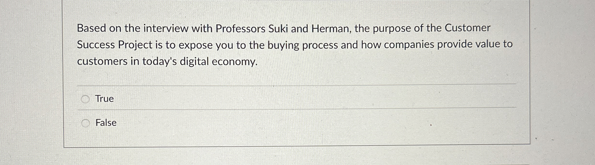  Based on the interview with Professors Suki and Herman, the purpose