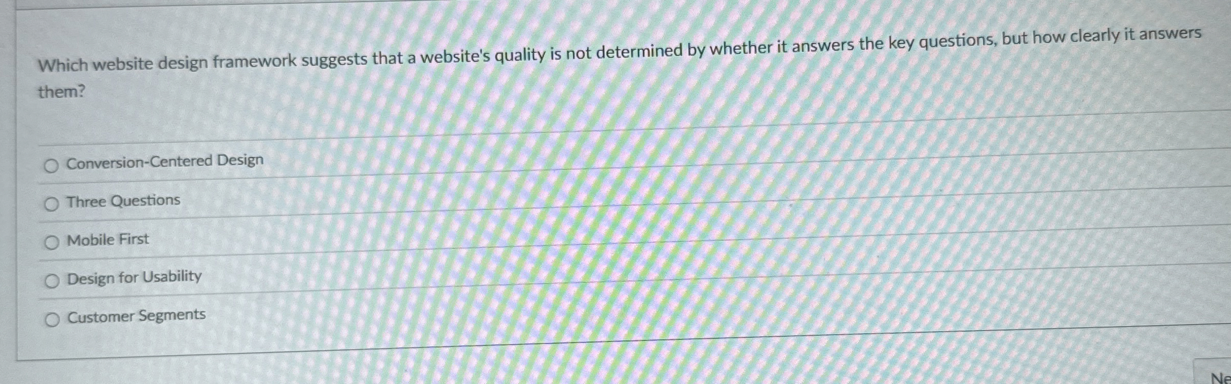  Which website design framework suggests that a website's quality is not