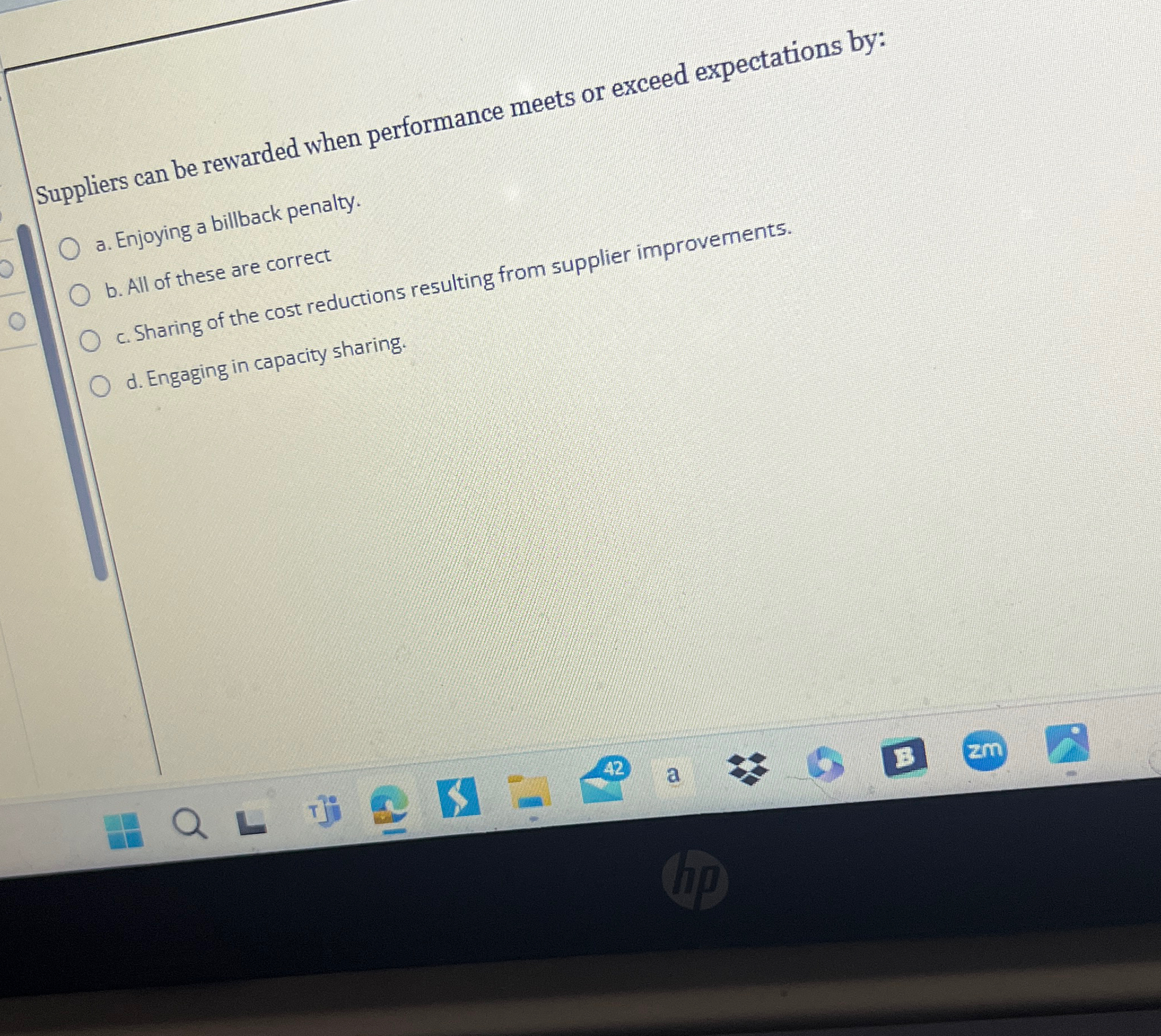  Suppliers can be rewarded when performance meets or exceed expectations by:
