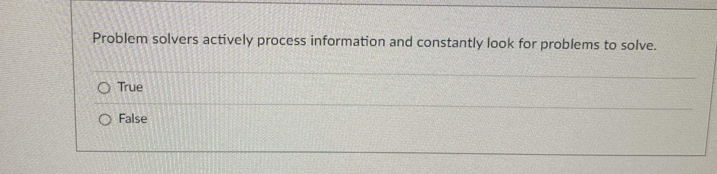  Problem solvers actively process information and constantly look for problems to