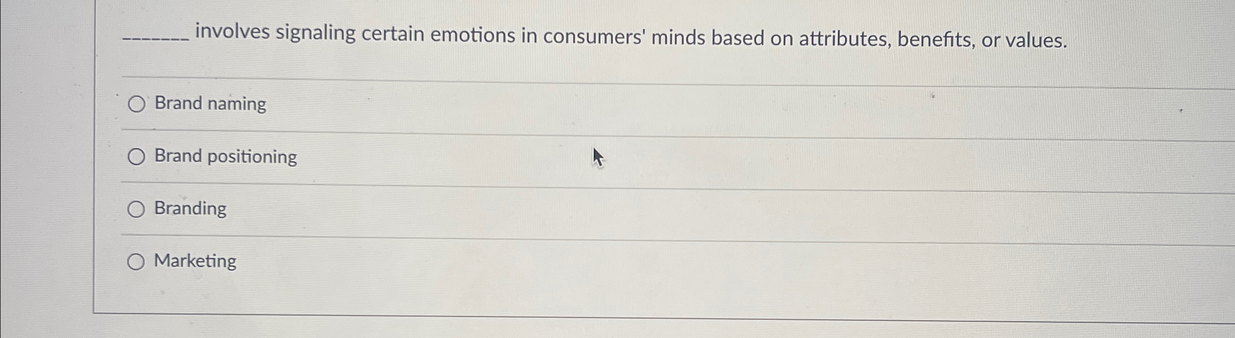  involves signaling certain emotions in consumers' minds based on attributes, benefits,