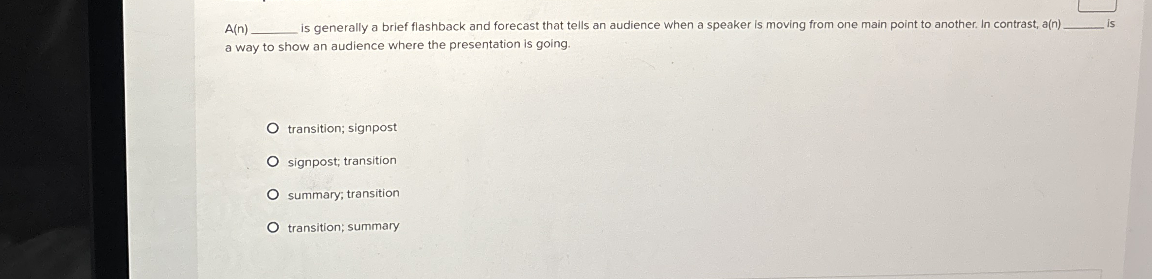  A(n) is generally a brief flashback and forecast that tells an