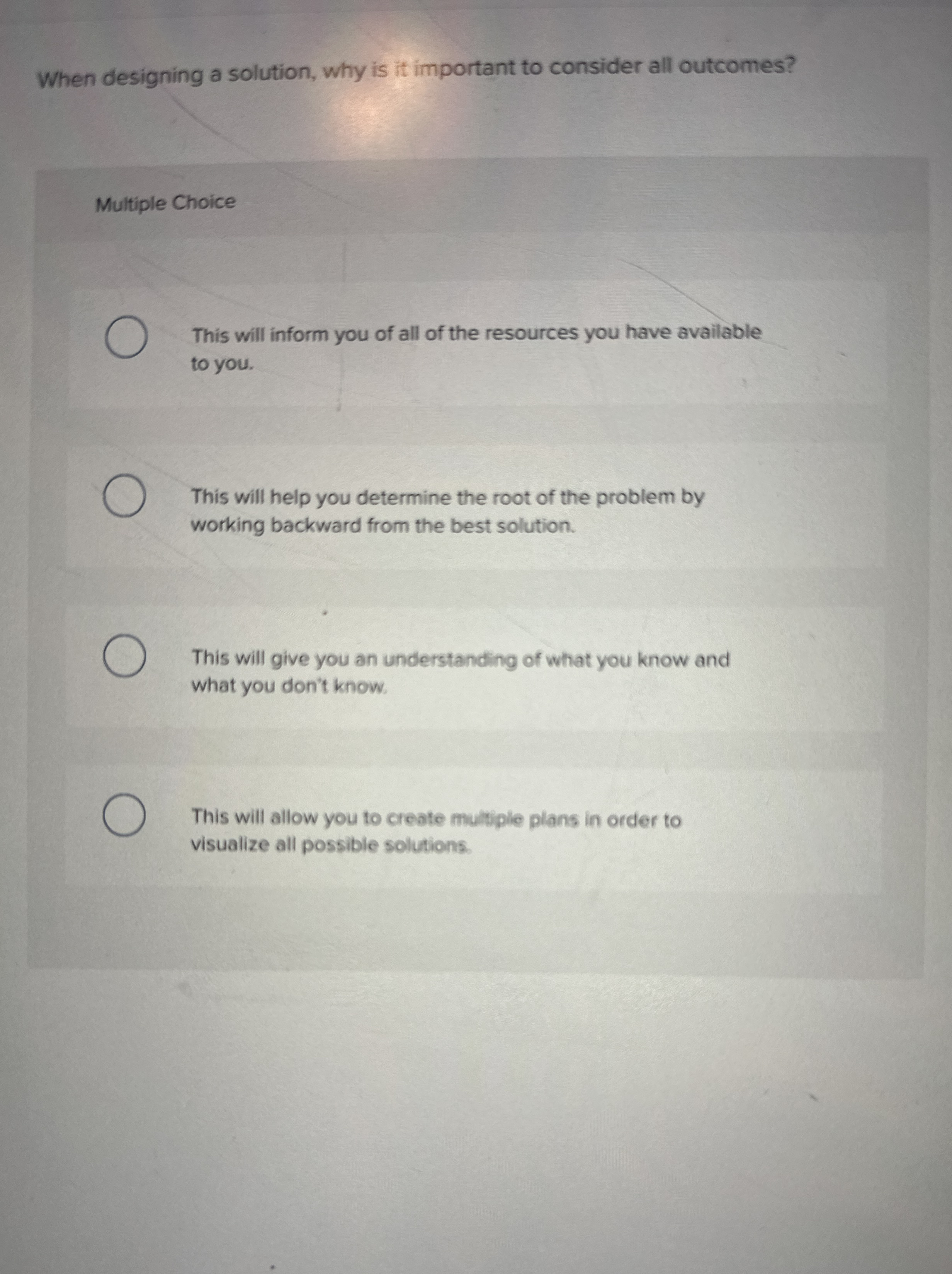  When designing a solution, why is it important to consider all