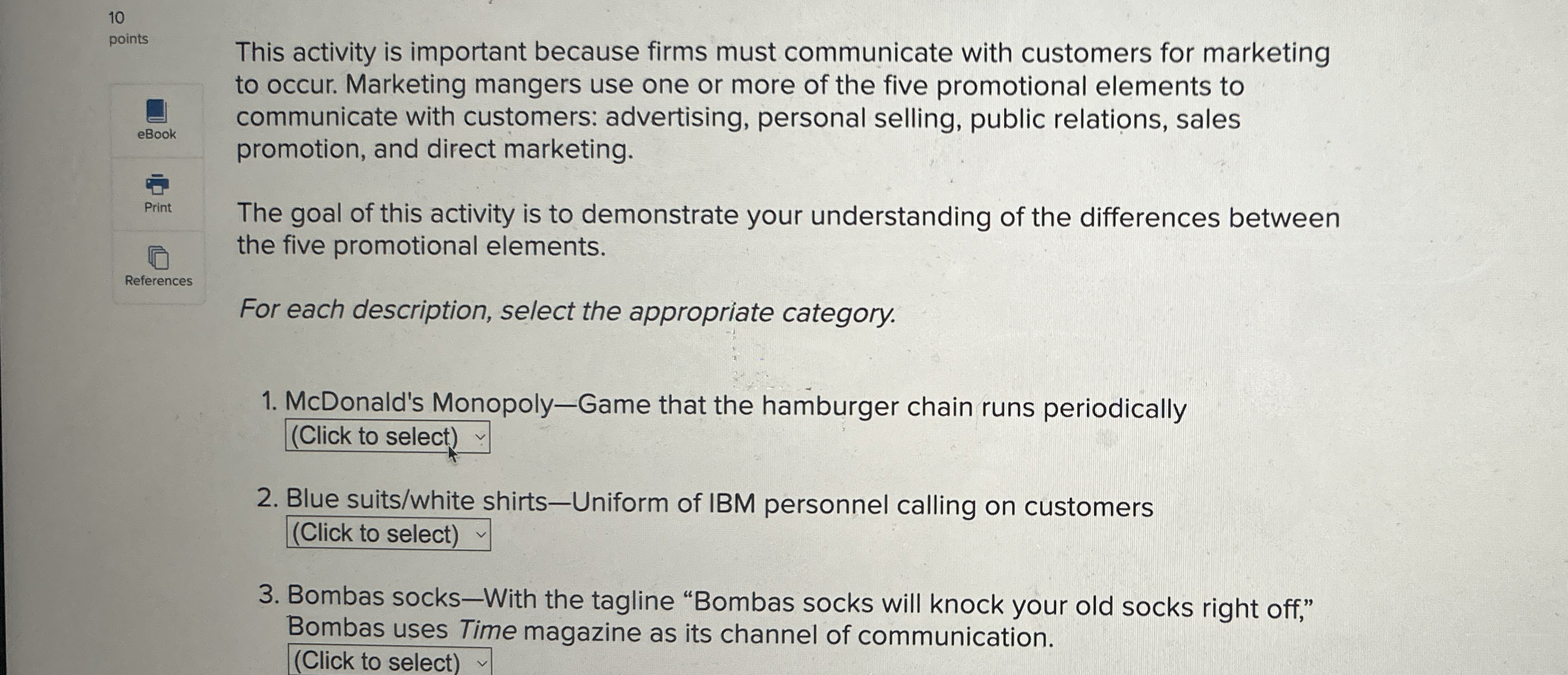  10 points eBook Print References This activity is important because firms