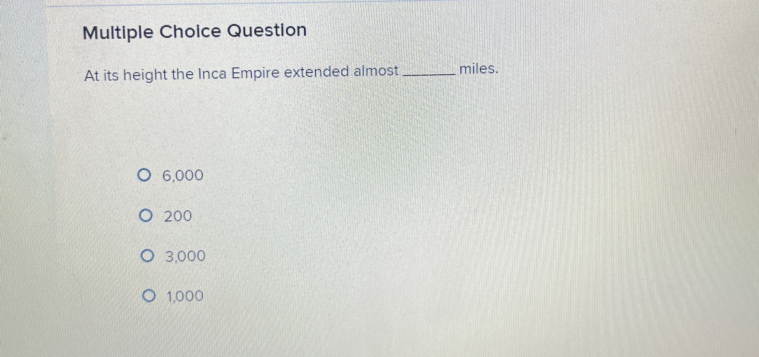  Multiple Choice Question At its height the Inca Empire extended almost