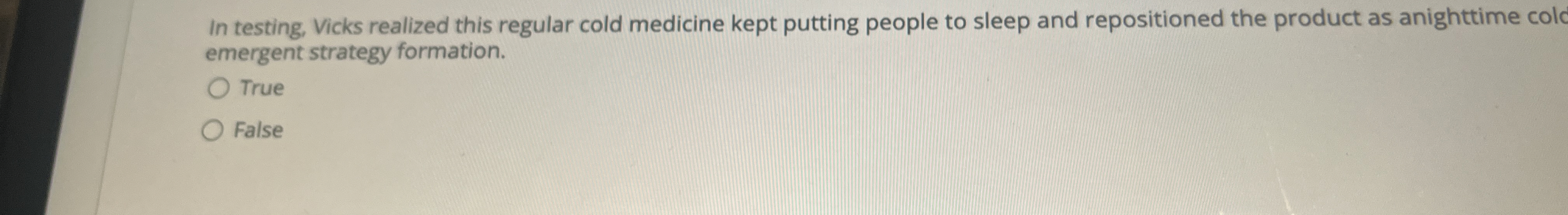  In testing, Vicks realized this regular cold medicine kept putting people