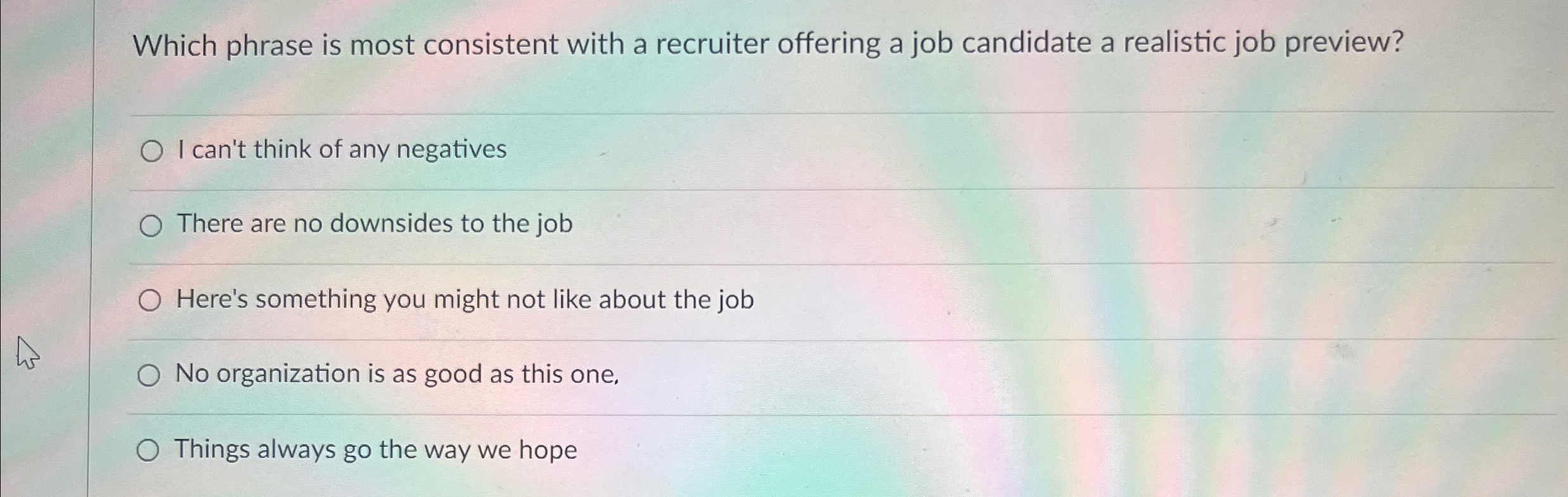  Which phrase is most consistent with a recruiter offering a job