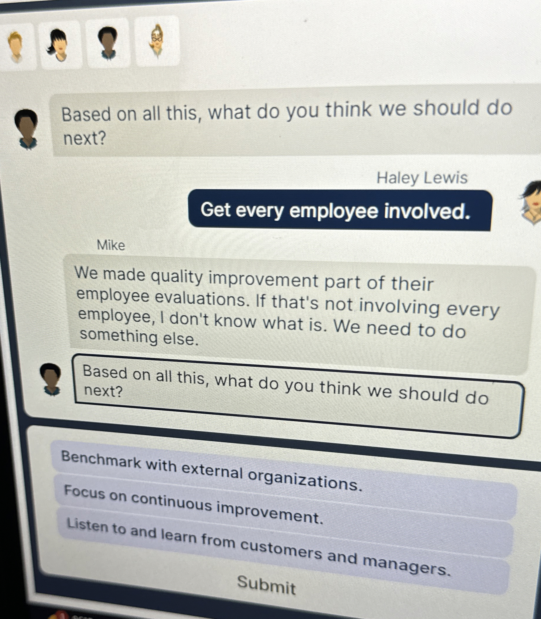  Based on all this, what do you think we should do