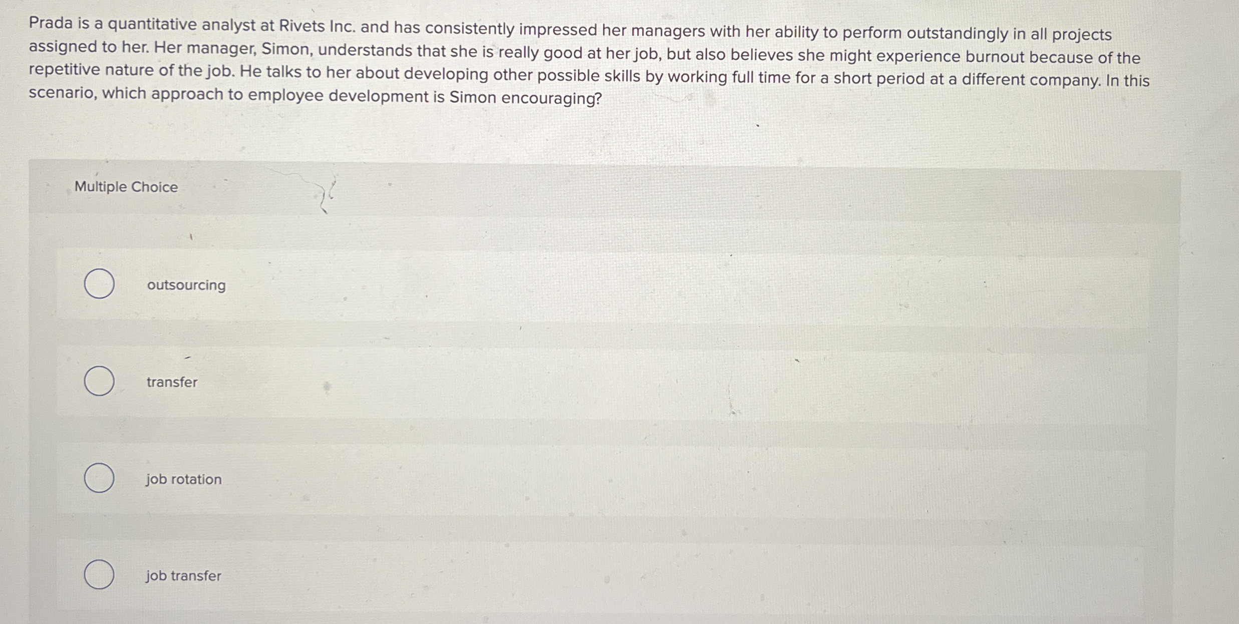  Prada is a quantitative analyst at Rivets Inc. and has consistently