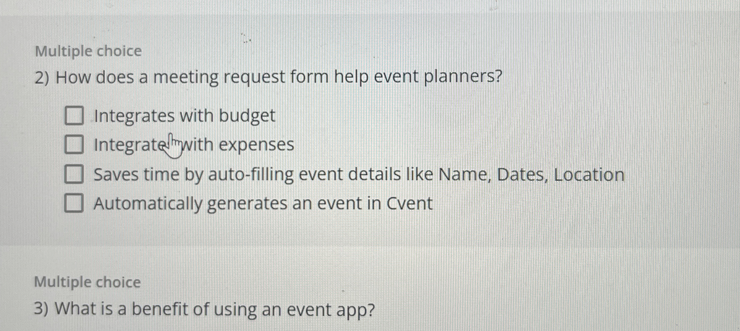  Multiple choice How does a meeting request form help event planners?