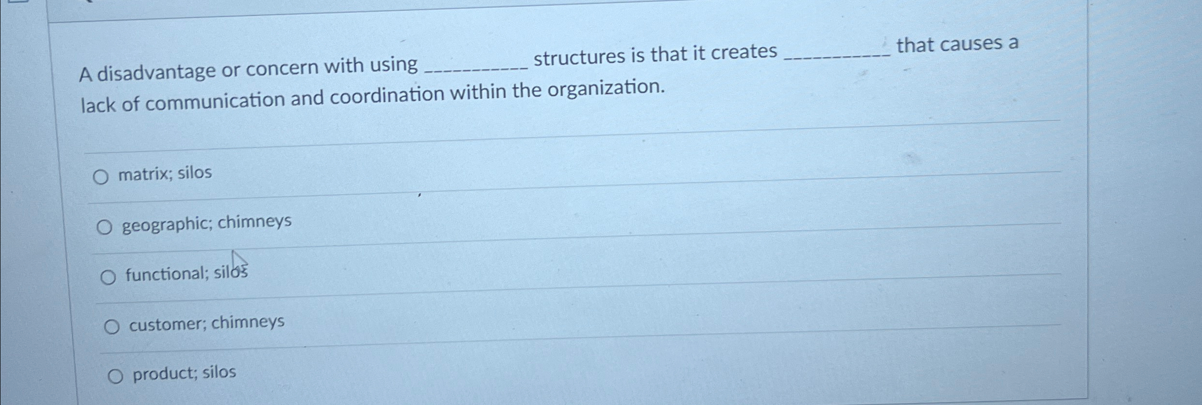  A disadvantage or concern with using structures is that it creates