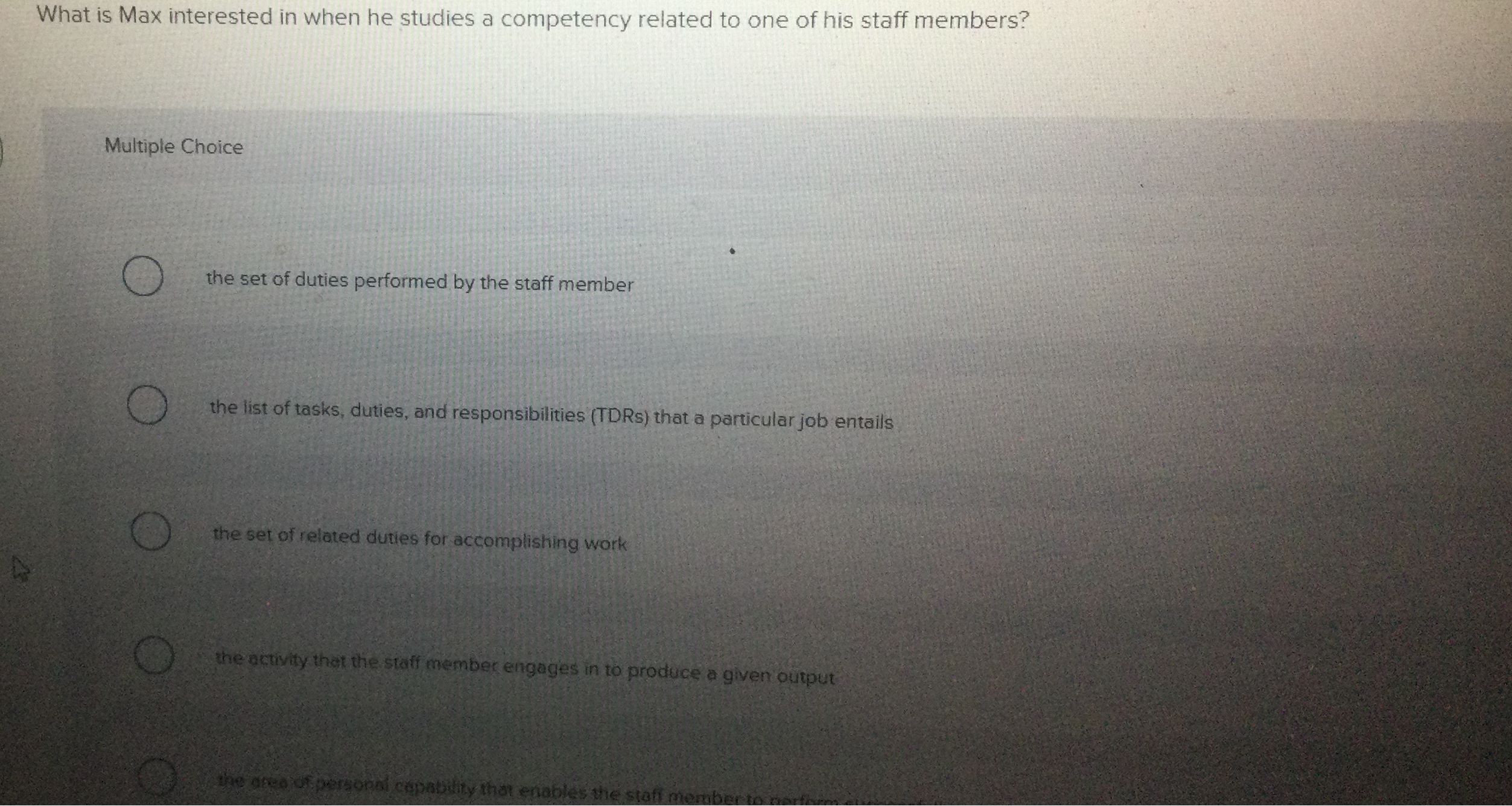  What is Max interested in when he studies a competency related