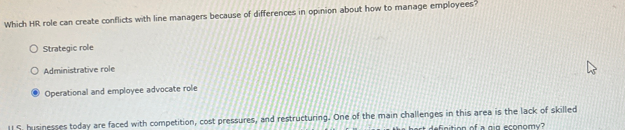  Which HR role can create conflicts with line managers because of