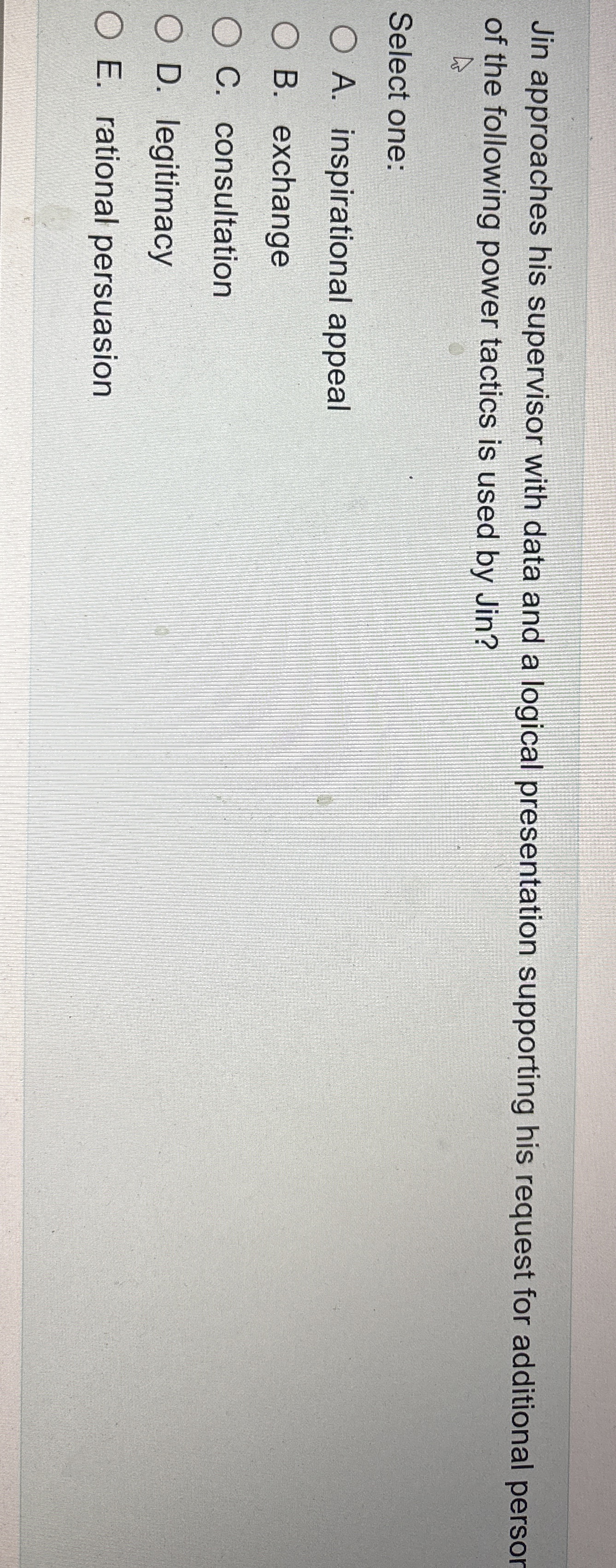  Jin approaches his supervisor with data and a logical presentation supporting