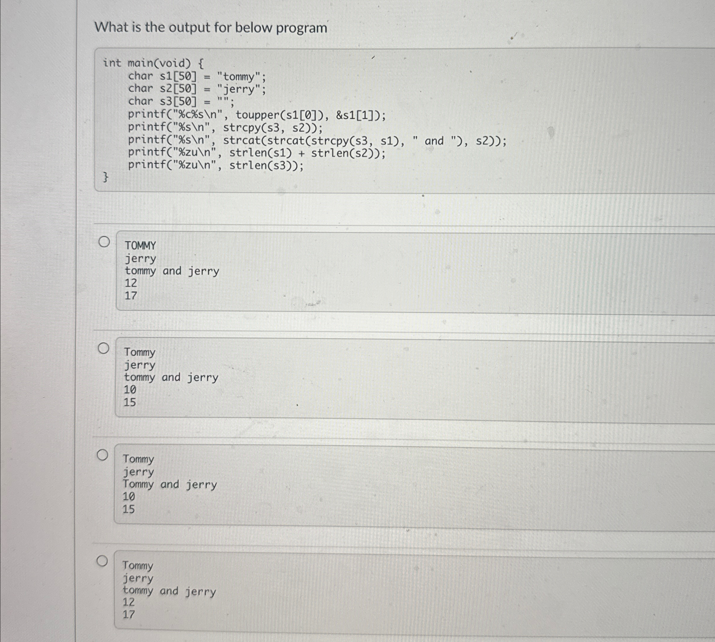  What is the output for below programTommy jerry tommy and jerry
