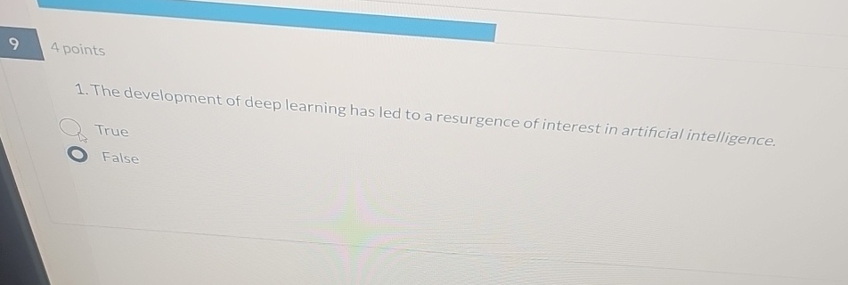  9 4 points The development of deep learning has led to