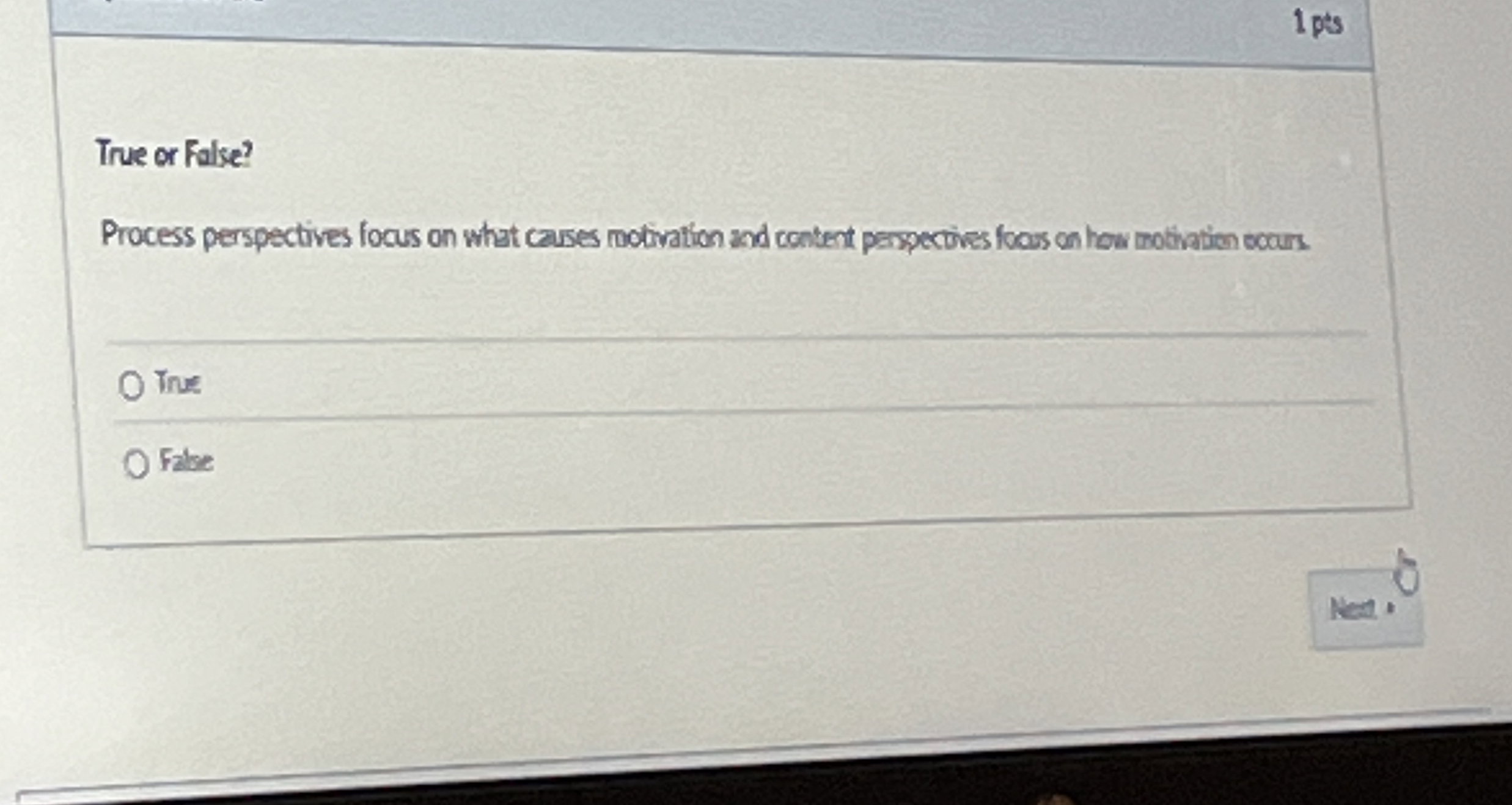  True or False? Process perspectives focus on what cases motivation and