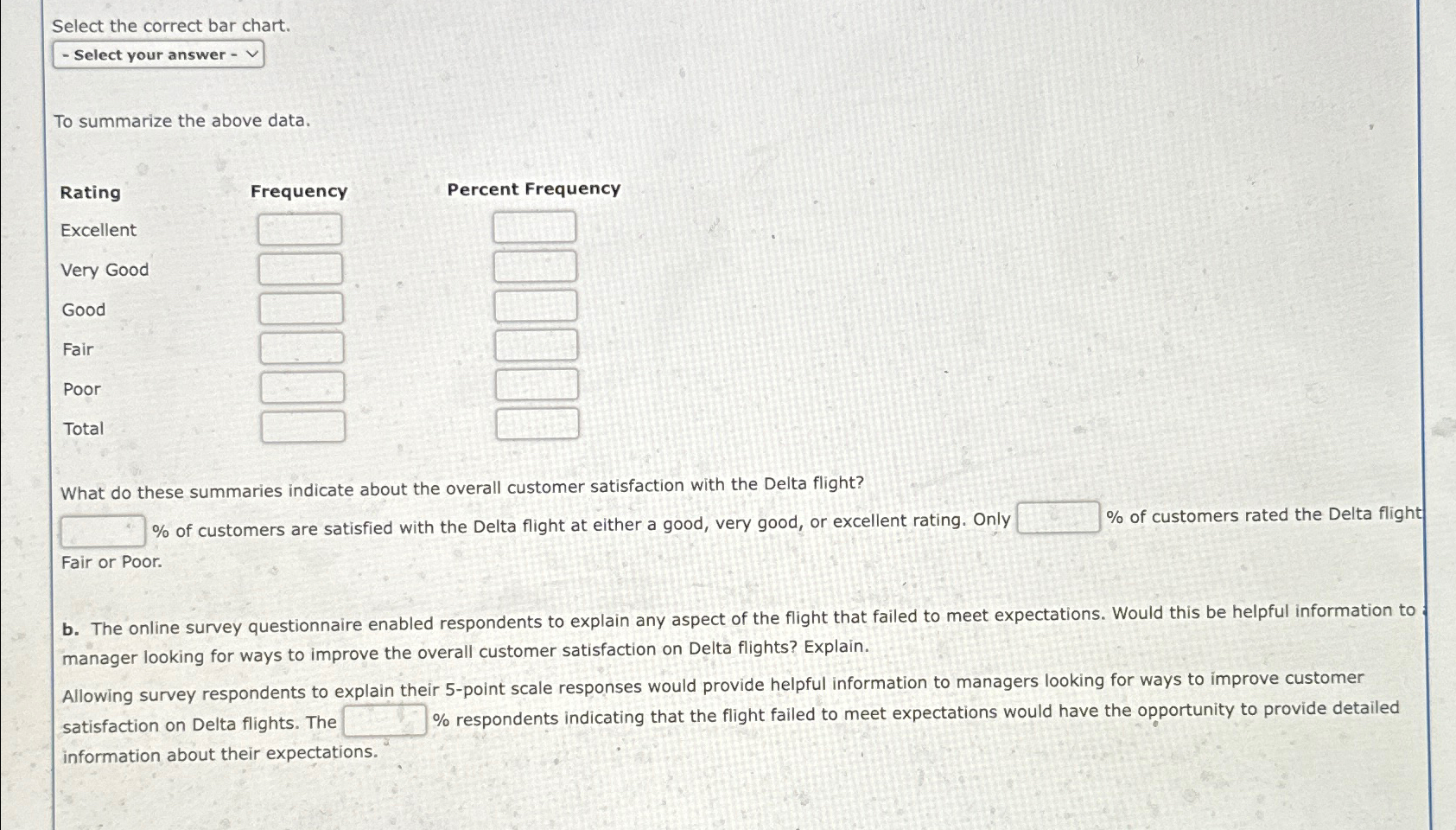  Select the correct bar chart. Select your answer - To summarize