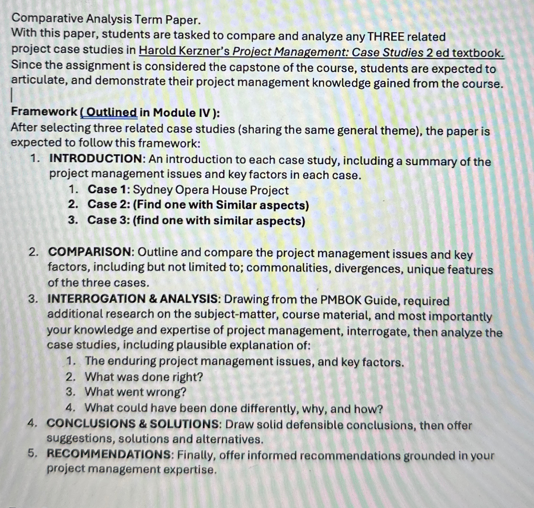  Comparative Analysis Term Paper. With this paper, students are tasked to