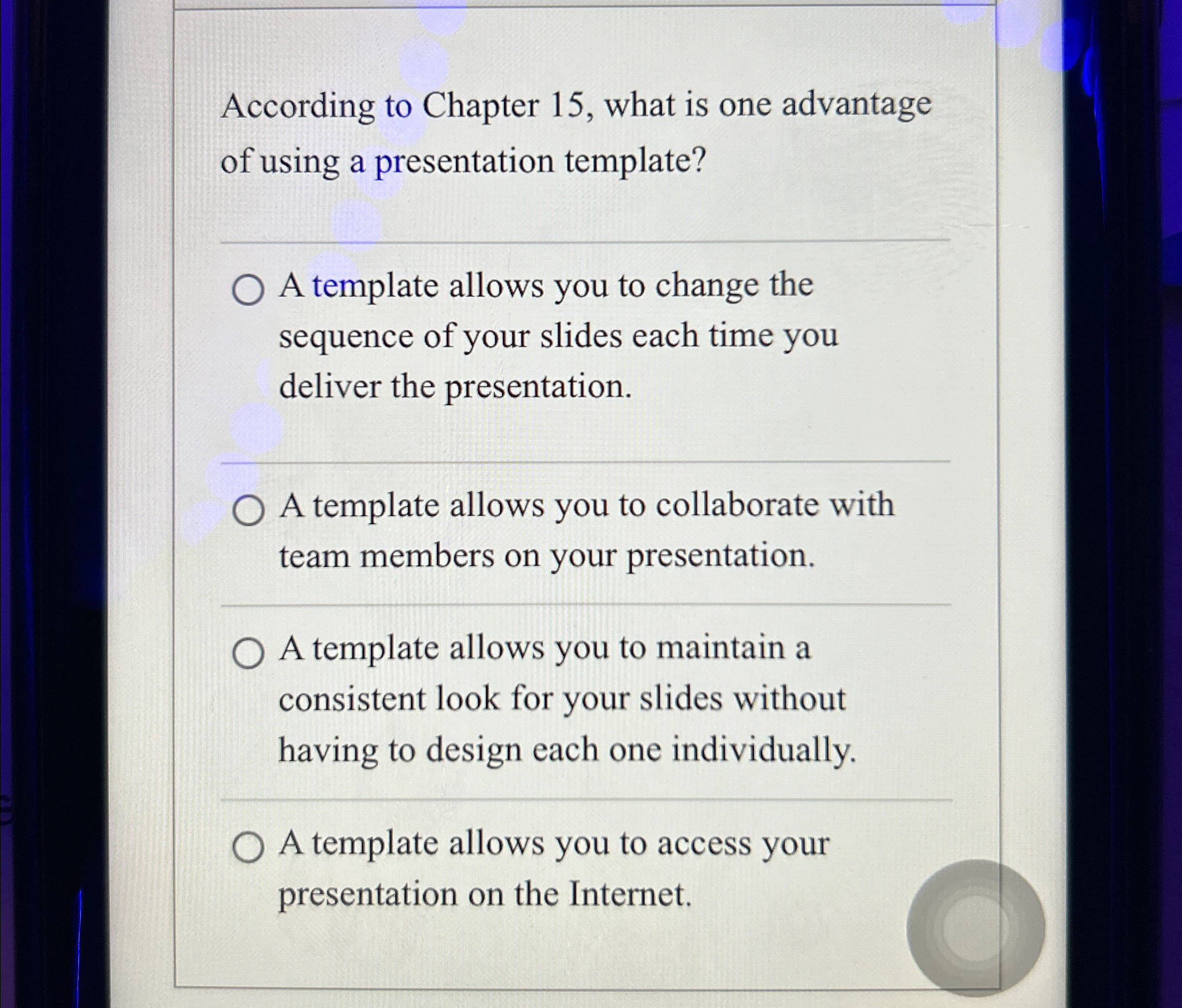  According to Chapter 15, what is one advantage of using a