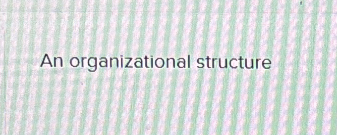 An organizational structure 