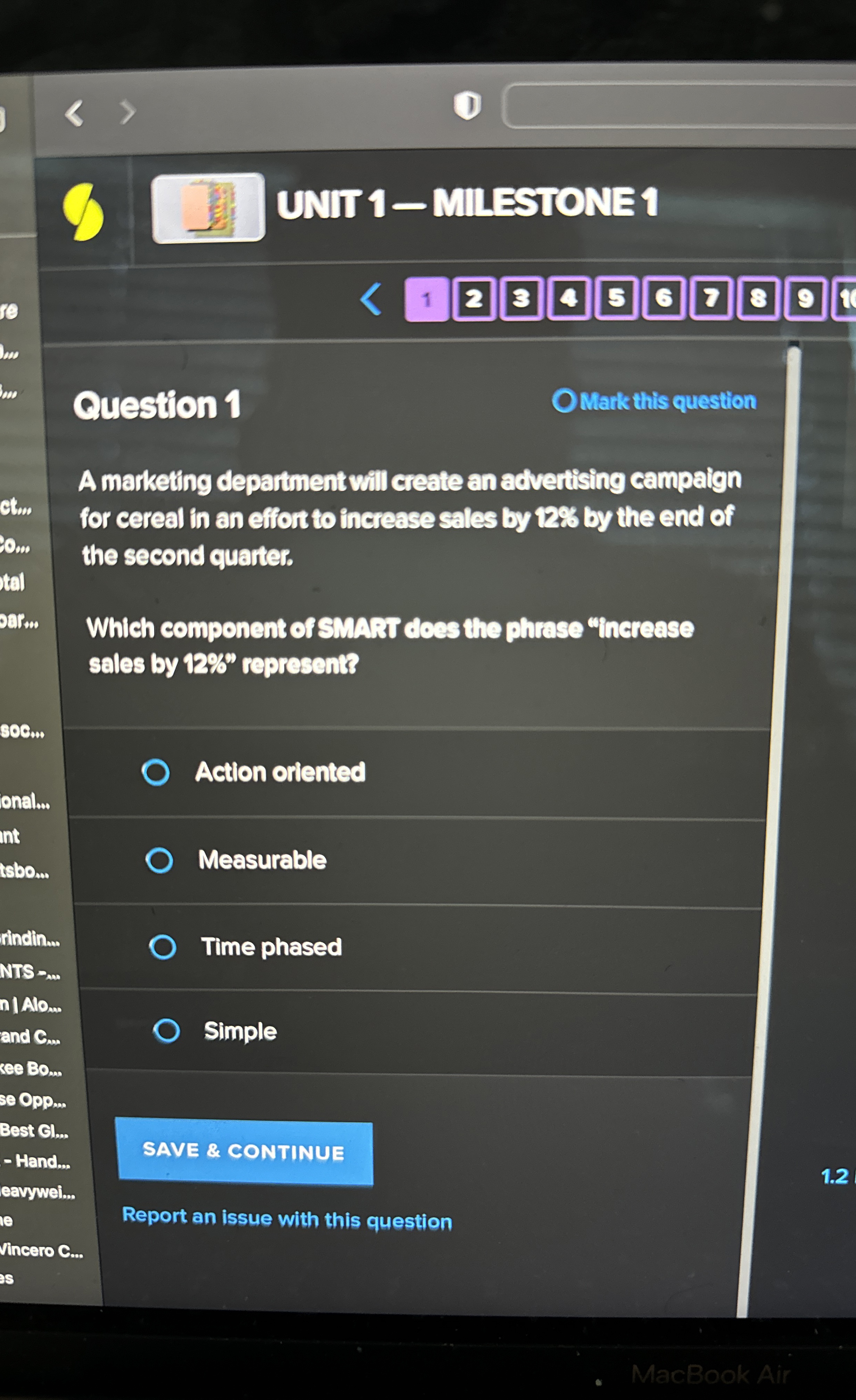  G T UNIT 1MLESTONE 1 Question 1 Mark this question A