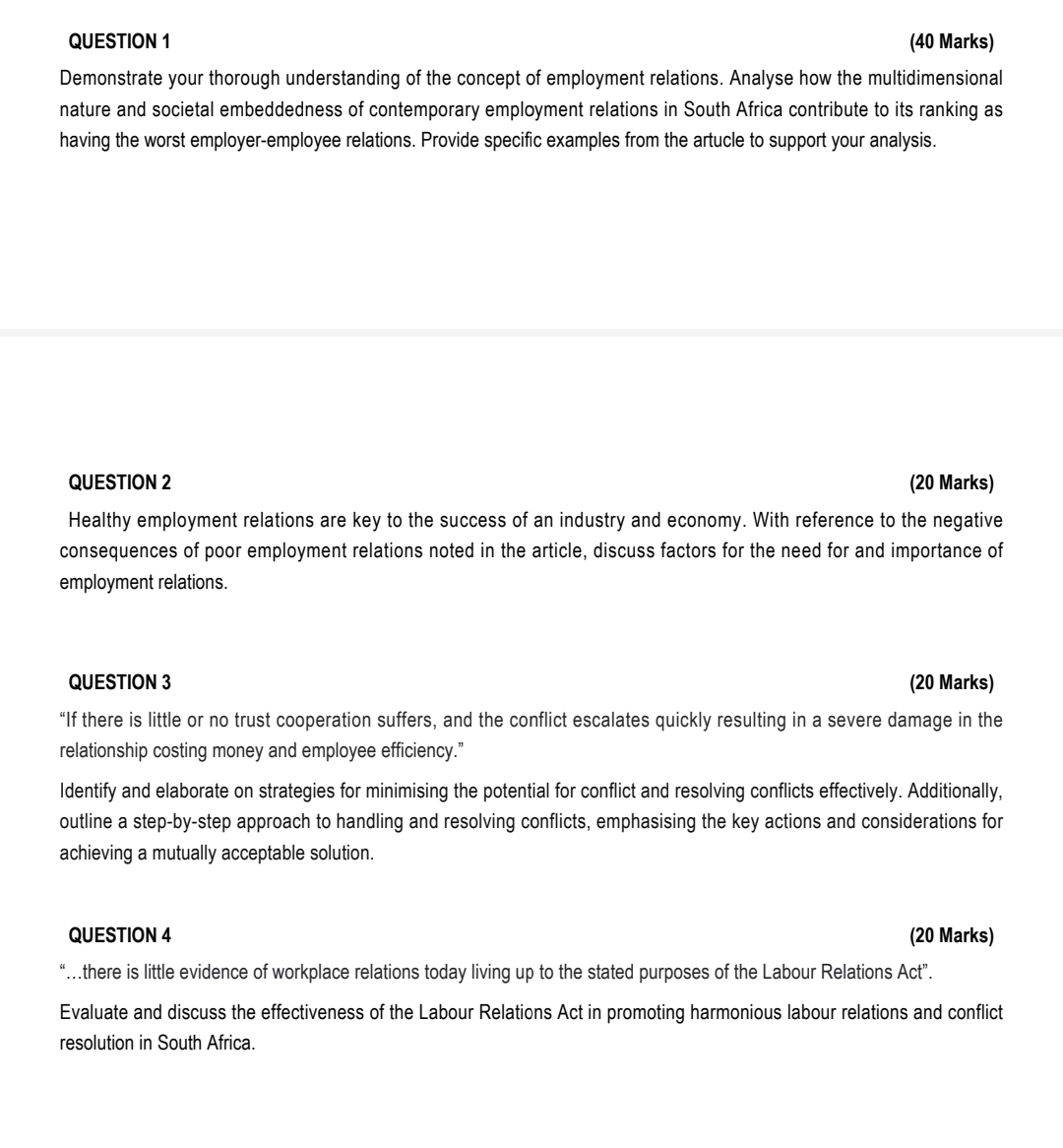  QUESTION 1 (40 Marks) Demonstrate your thorough understanding of the concept