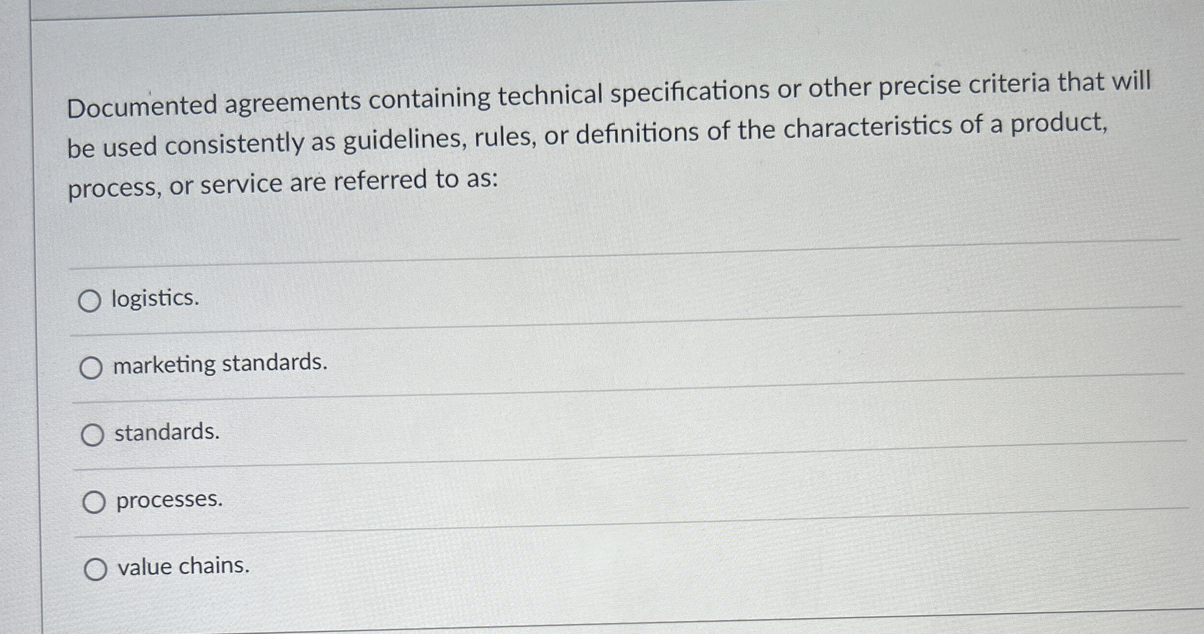  Documented agreements containing technical specifications or other precise criteria that will