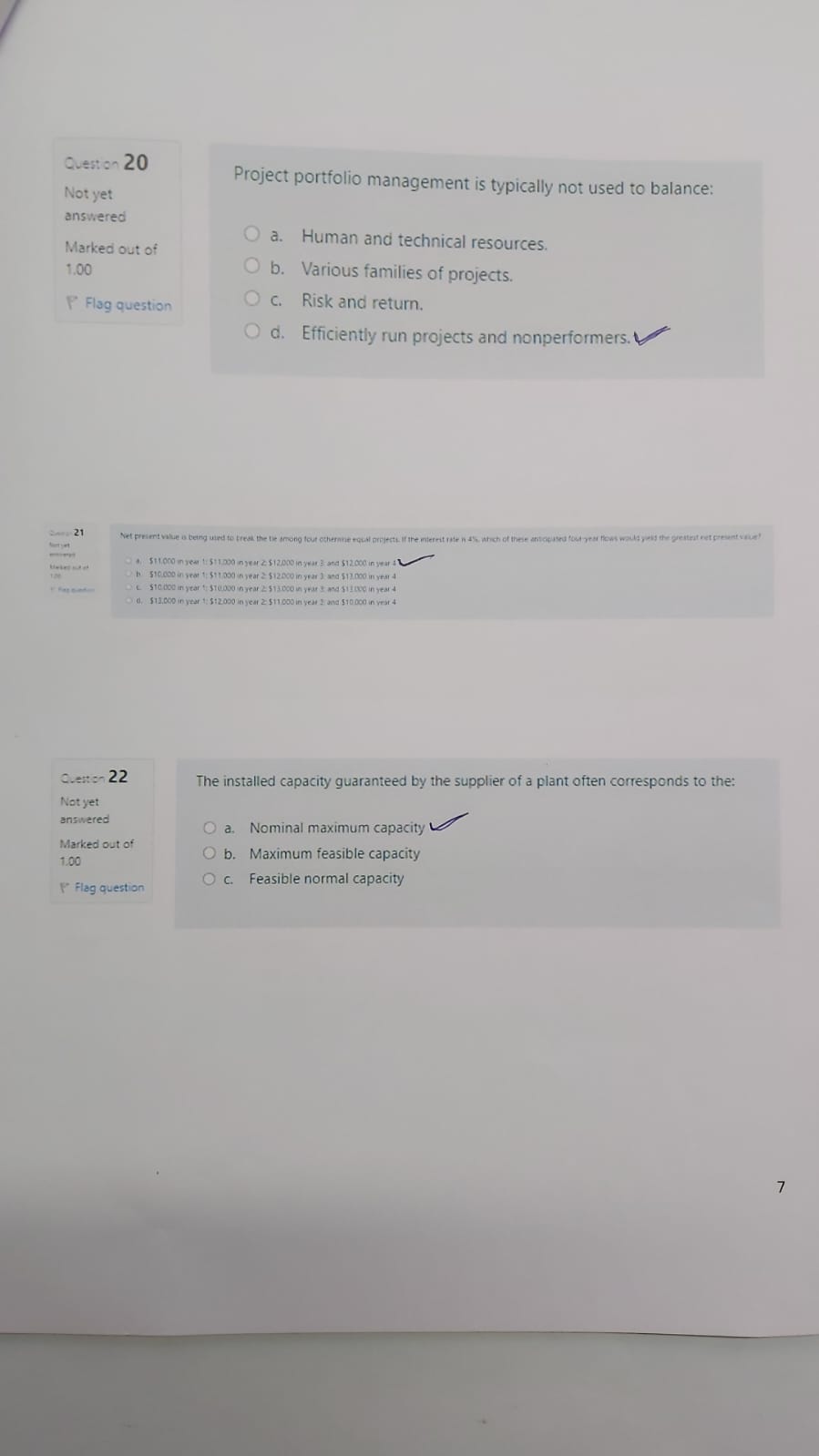  A project has 7 activities. The relationship between activities is as