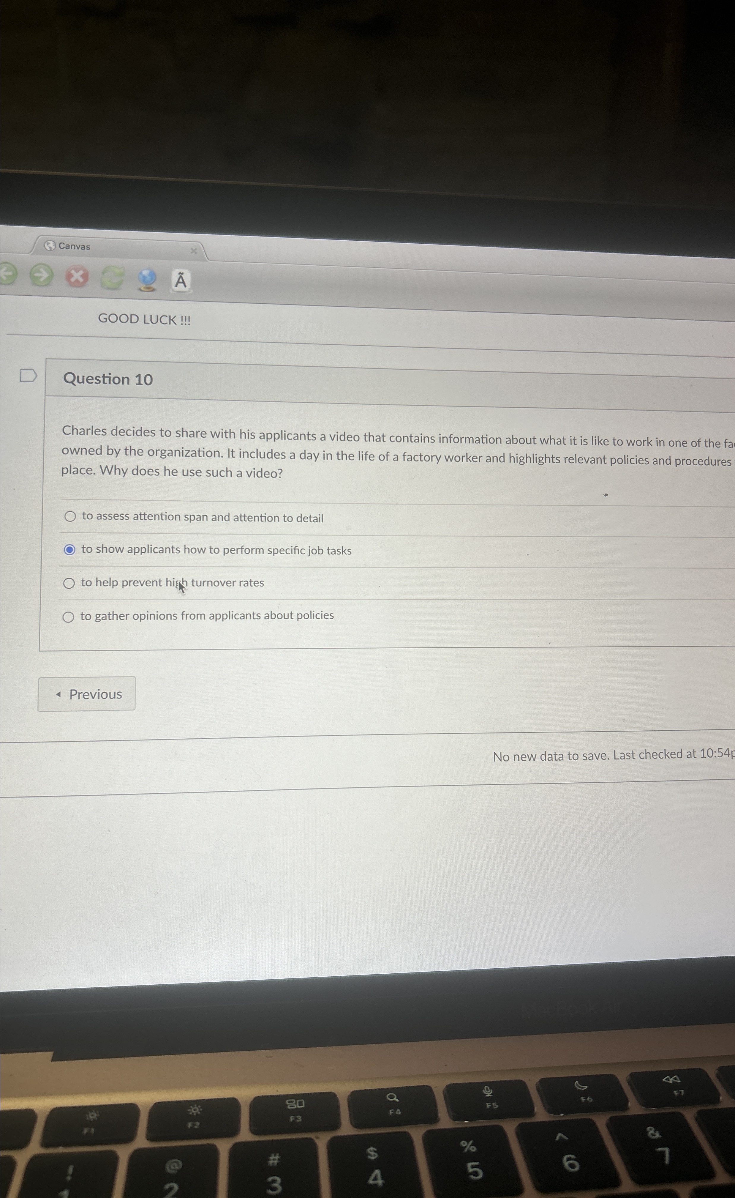  Canvas A GOOD LUCK !!! Question 10 Charles decides to share