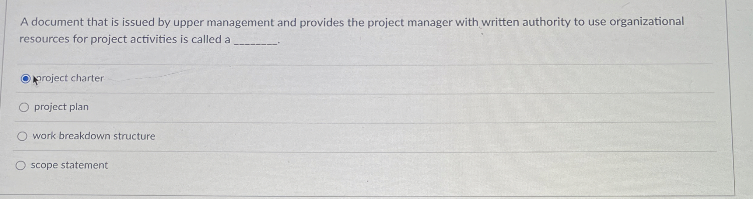  A document that is issued by upper management and provides the