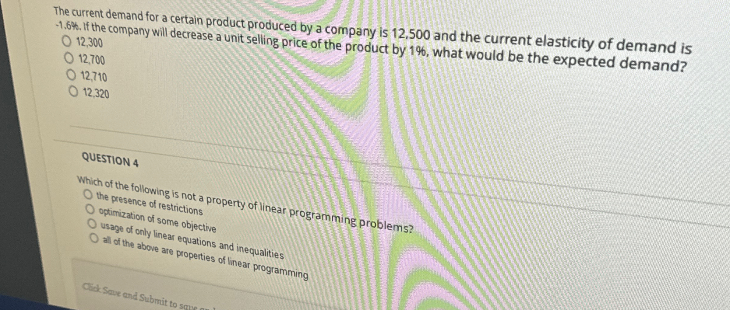  The current demand for a certain product produced by a company