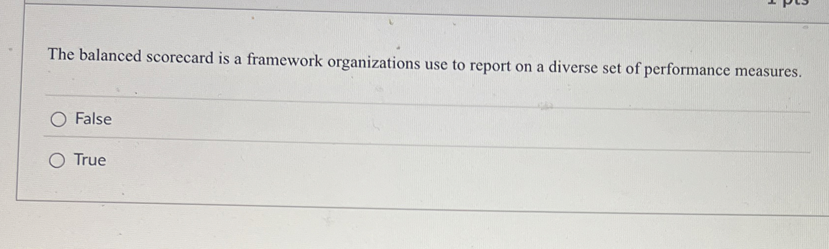  The balanced scorecard is a framework organizations use to report on