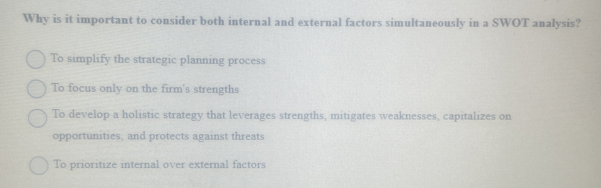  Why is it important to consider both internal and external factors